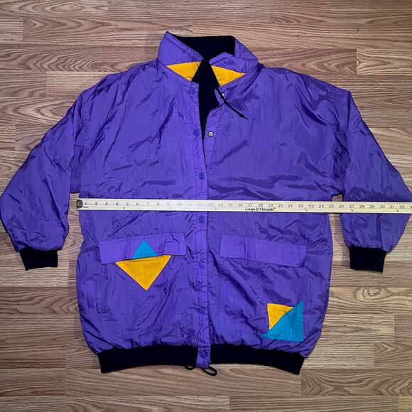 Current Seen Vintage 90s Reversible Windbreaker Jacket | Retro Sportswear Purple - Picture 7 of 15